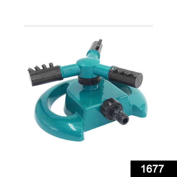3 Arm 360 Sector Rotating Water Sprinkler Garden Pipe Hose Irrigation Yard