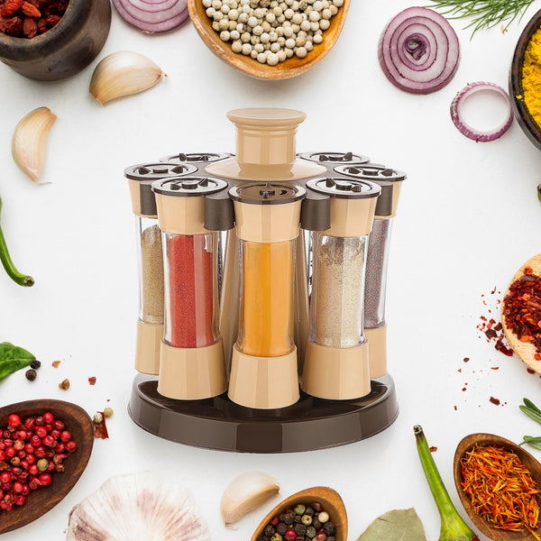 Revolving Spice Rack For Kitchen And Dining Table 8 Spice Jars