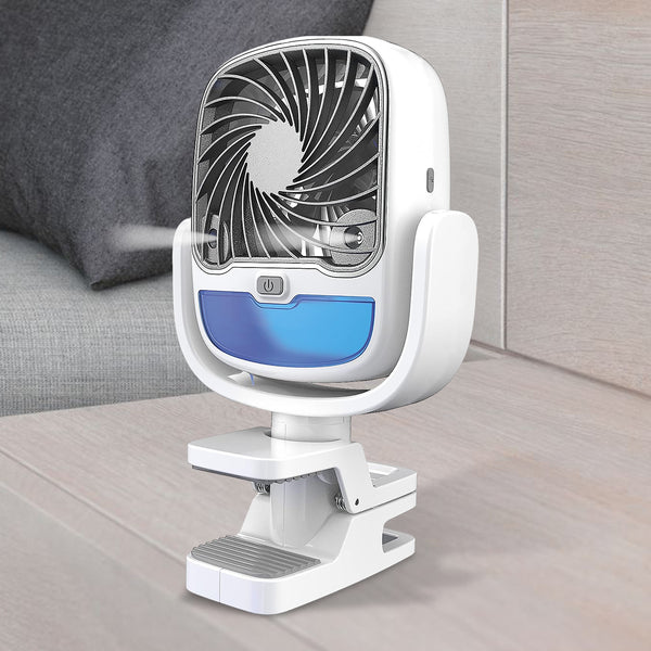 Air Portable Fan Grip Go 3 Speed Small Fan Great Stroller Fan Travel Or Desk Fan Cordless Personal Evaporative Air Cooler Universal Clamp For Indoor  Outdoor Use 360 Degree Head Swivel Led Color Changing Light