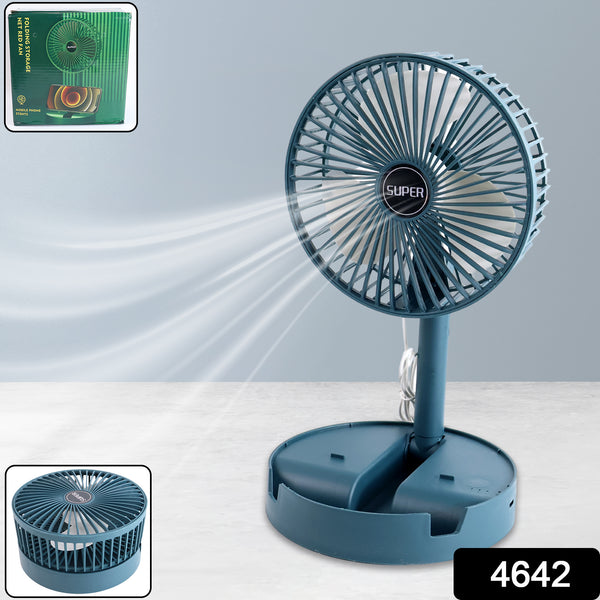 Telescopic Electric Desktop Fan Height Adjustable Foldable  Portable For Travelcarry  Silent Table Top Personal Fan For Bedside Office Table (Battery Not Include)