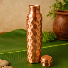 Copper Water Bottle with 2 Glasses Gift Set (3 Pcs)