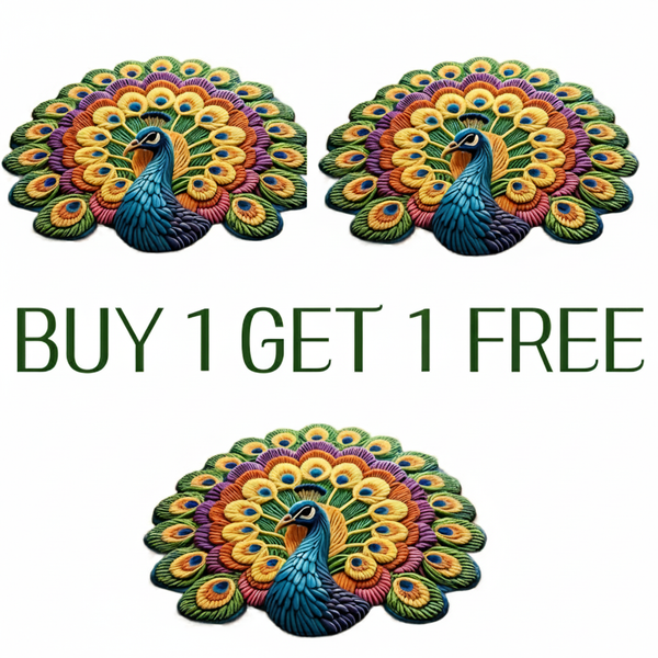 Quick Dry Anti-Slip Peacock Floor Mat (Buy 1 Get 1 Free)