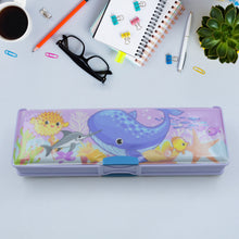 Multipurpose Compass Box Plastic Double Deck Pencil Case With 2 Compartments Supplies Utility Box Storage Organizer Pencil Box For School Cartoon Printed Pencil Case For Kids Birthday Gift For Girls  Boys