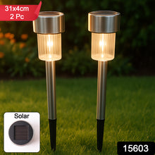 Solar-powered Stainless Steel Garden Pathway Lights 31x4 Cm (2 Pc)