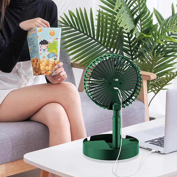 Telescopic Electric Desktop Fan Height Adjustable Foldable  Portable For Travelcarry  Silent Table Top Personal Fan For Bedside Office Table (Battery Not Include)