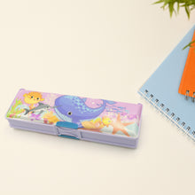 Multipurpose Compass Box Plastic Double Deck Pencil Case With 2 Compartments Supplies Utility Box Storage Organizer Pencil Box For School Cartoon Printed Pencil Case For Kids Birthday Gift For Girls  Boys