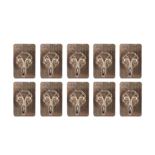 Plastic Adhesive Sticky Waterproof And Oil Proof Wall Hook (5.53.5 Cm  10 Pc)
